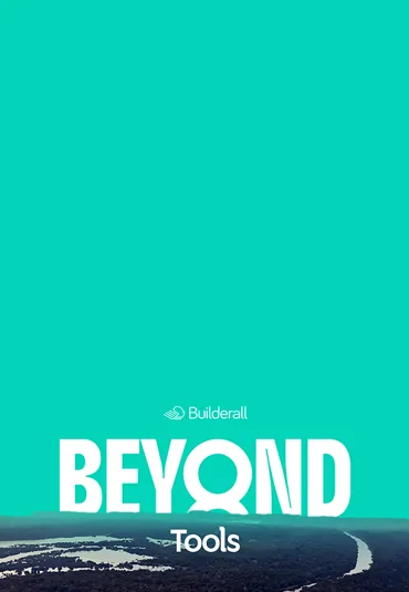 BEYOND Tools poster: aerial view of the Amazon under a teal sky
