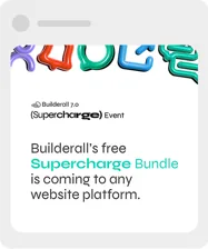 Social post: “Builderall’s free Supercharge Bundle is coming to any website platform”
