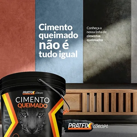 Pratfix Decor post “Cimento queimado não é tudo igual”: product bucket before colored walls
