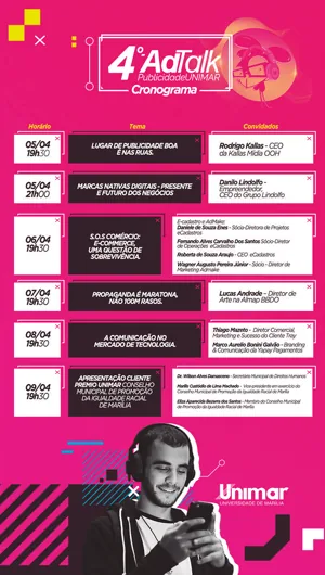 Story with the schedule for Unimar’s 4th AdTalk advertising event: talks and speakers
