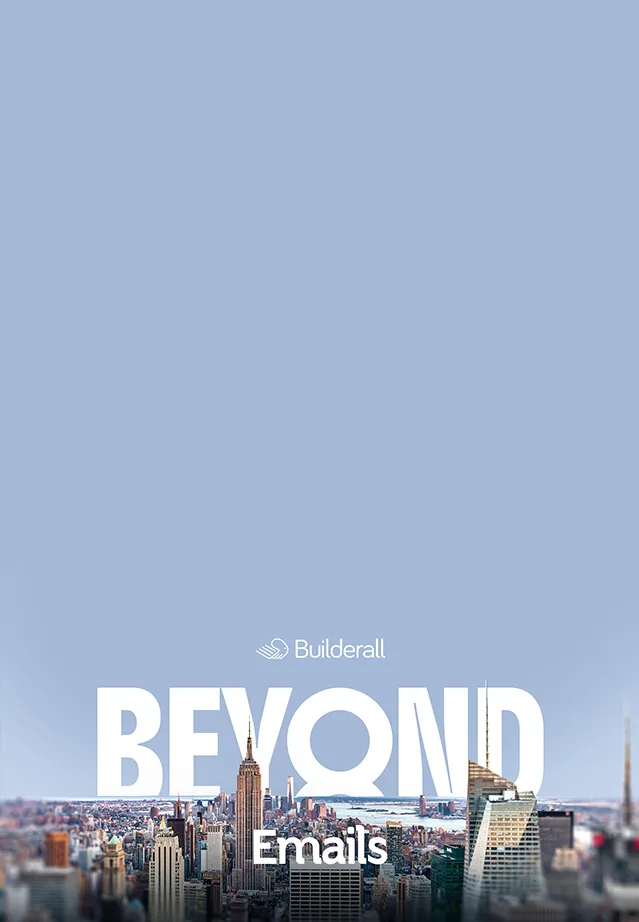 BEYOND Emails poster: New York skyline under a pale blue sky