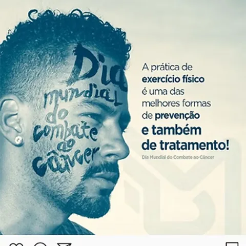 World Cancer Day post: man in profile with the date hand-lettered on his face