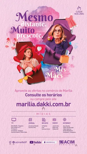 ACIM Mother’s Day story “Mesmo distante. Muito presente.”: women on phone screens