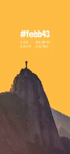 Palette card: yellow #febb43 over Christ the Redeemer