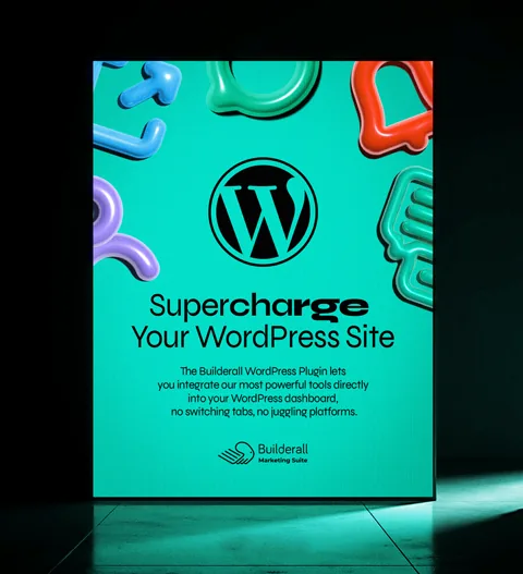 “Supercharge Your WordPress Site” poster with the WordPress logo
