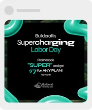 Labor Day social post: promo code “SUPER”, $7 for any plan