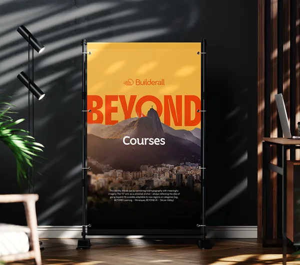 BEYOND Courses roll-up banner with Christ the Redeemer over Rio