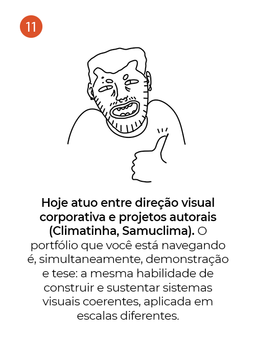 Sobre mim, 11 de 11: autorretrato fazendo joinha, o trabalho de hoje